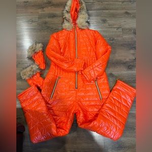 LAICIGO Women’s Winter Onesies Ski Jumpsuit Hooded Fur Collar